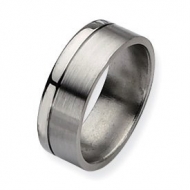 Titanium Grooved 8mm Polished Wedding Band