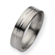 Titanium Grooved 6mm Brushed and Polished Wedding Band