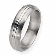 Titanium Grooved 6mm Brushed and Polished  Wedding Band