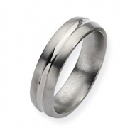 Titanium Grooved 6mm Brushed and Polished Wedding Band