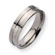 Titanium Grooved 6mm Polished Wedding Band