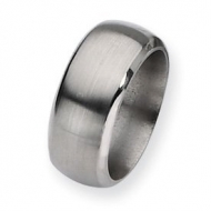 Titanium Beveled Edge 10mm Satin and Polished Wedding Band