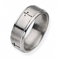 Titanium Flat Cross 8mm Satin Wedding Band