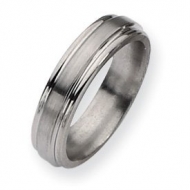 Titanium Grooved Edge 6mm Satin and Polished Wedding Band