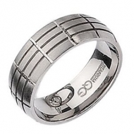 Titanium Grooved 8mm Satin Wedding Band