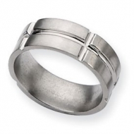 Titanium Grooved 6mm Brushed and Polished Wedding Band