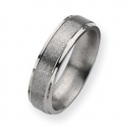 Titanium Ridged Edge 6mm Satin and Polished Wedding Band
