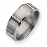 Titanium Grooved 8mm Brushed and Polished Wedding Band