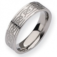 Titanium Celtic Knot 6mm Satin and Polished Wedding Band