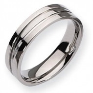 Titanium Grooved 6mm Polished Wedding Band