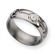 Titanium Circle Design 7mm Polished Wedding Band