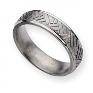 Titanium Basket Weave Design 6mm Brushed and Polished Wedding Band