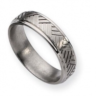 Titanium Basket Weave Design 6mm Satin and Polished Wedding Band