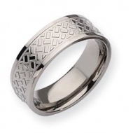 Titanium Weave Design 8mm Polished Wedding Band