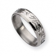 Titanium Wave Design 6mm Brushed and Polished Wedding Band