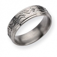 Titanium Wave Design 7mm Brushed and Polished Wedding Band