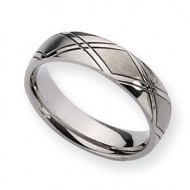 Titanium Criss cross Design 6mm Satin and Polished Wedding Band