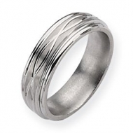Titanium Criss cross Design 7mm Satin Wedding Band