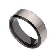 Titanium Black Plated 8mm Brushed Wedding Band