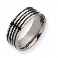 Titanium Black Enamel Flat 8mm Polished Wedding Band