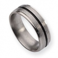 Titanium Black Accent 6mm Satin and Polished Wedding Band