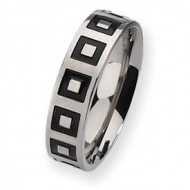 Titanium Enameled Flat 6mm Polished Wedding Band