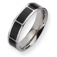 Titanium Enameled Flat 6mm Polished Wedding Band Wedding Band