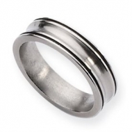 Titanium Black Enamel Braid Design 6mm Brushed Wedding Band