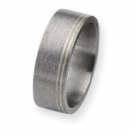 Titanium and Sterling Inlays Satin 8mm Wedding Band