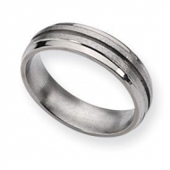 Titanium Grooved 6mm Satin and Polished Wedding Band