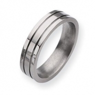 Titanium Grooved 6mm Brushed and Polished Wedding Band