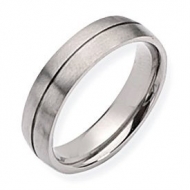 Titanium Grooved 6mm Satin Wedding Band