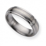 Titanium Sterling Silver Inlay 6mm Brushed and Polished Wedding Band
