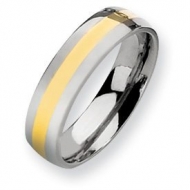 Titanium and 14k Inlay Polished 6mm Wedding Wedding Band