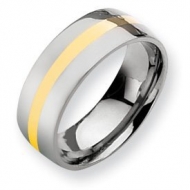 Titanium 14k Gold Inlay 8mm Polished Wedding Band