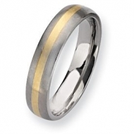 Titanium and 14k Inlay Brushed 5mm Wedding Band