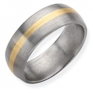 Titanium 14k Gold Inlay 6mm Brushed Wedding Band