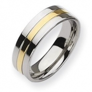 Titanium 14k Gold Plated 7mm Polished Wedding Band