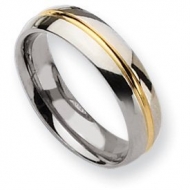 Titanium 14k Gold Plated 6mm Polished Wedding Band