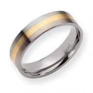 Titanium 14k Gold Inlay 6mm Satin Wedding Band