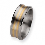 Titanium 14k Gold Inlay 8mm Satin Wedding Band