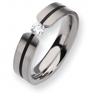 Titanium 6mm 0 33ct  Diamond Satin Wedding Band