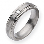 Titanium 6mm Diamond Satin and Polished Wedding Band