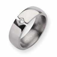 Titanium 7mm Diamond Polished Wedding Band