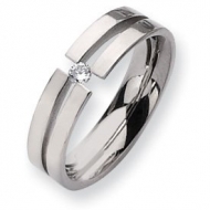 Titanium 6mm 0 10ct  Diamond Wedding Band