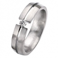Titanium 6mm Diamond Brushed Wedding Band