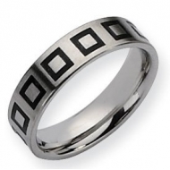 Stainless Steel Enameled Flat 6mm Brushed Wedding Band