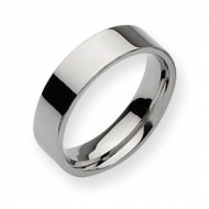 Stainless Steel Flat 6mm Polished Wedding Band