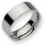 Stainless Steel Flat 8mm Polished Wedding Band