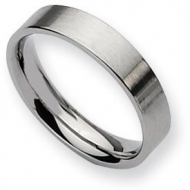 Stainless Steel Flat 5mm Brushed Wedding Band